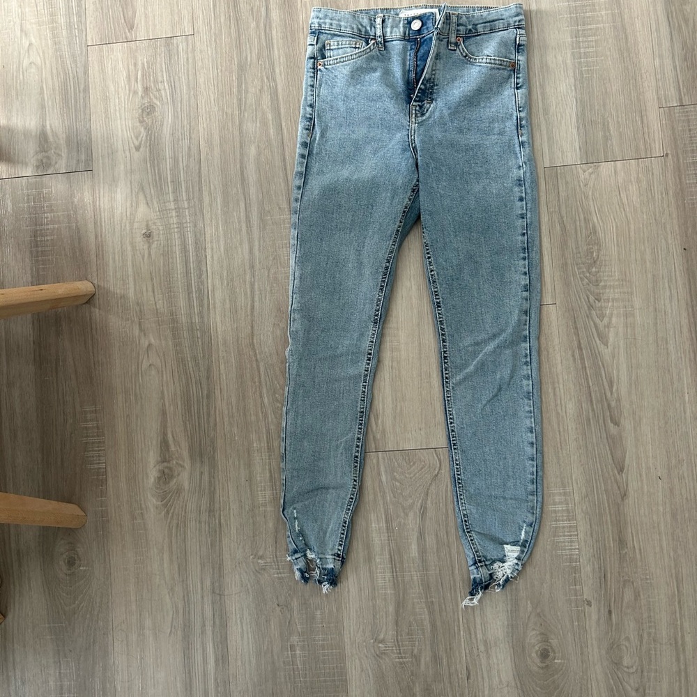 Women's Blue Distressed high rise topshop Jeans